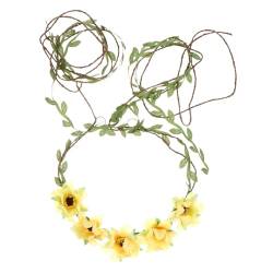 minkissy 3st Gänseblümchen-kranz Hair Accessories for Girls Haarbänder Stirnband Hochzeitshaar Schmuck Blumenkränze Fürs Haar Gelbes Blumenstirnband Stoff Hochzeitsblume Prinzessin Urlaub von minkissy