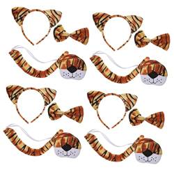 minkissy 4 Sätze Tiger Stirnband Nase Tiger-cosplay-nase Tigerkostüm Für Erwachsene Tierkostüm Tigerschwanz-nasenfliege Tierbody Für Kinder Tigerohr Haarband Stoff Kleidung Overall Fräulein von minkissy