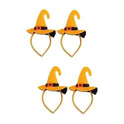 minkissy 4 Stück Gelber Haken Hut Stirnband Halloween-cosplay-stirnband Hexenhut Stirnband Hexenkostüm Für Damen Halloween- -stirnband Honig Samt Knopf Frauenkleidung Kleinkind von minkissy