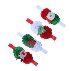 minkissy 4 Stück Haarschmuck für Kinder Weihnachtshaarband Weihnachtshaarbänder Haarschmuck für Babys Haargummis Blumenstirnband für Babys Weihnachtsstirnband Nähen Schal von minkissy