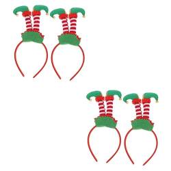 minkissy 4 Stück Kopfbedeckung Für Ältere Hosenbeine Elfenkostüm Für Damen Weihnachtliche Haardekore Weihnachtskopfschmuck Kopfschmuck Für Weihnachtsfeiern Lustig Stoff Kind Stirnband von minkissy