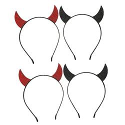 minkissy 4 Stück Stirnband Aus Teufelshorn Cosplay-party-stirnband Halloween Teufelshörner Stirnband Haarspangen Aus Teufelshorn Männer Und Frauen Antilopenhorn Stoff Strasssteine von minkissy