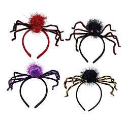 minkissy 4 Stück Stirnband Haarbänder Für Damenhaar Spinnenkopf-bopper Halloween-kopfschmuck Karneval Gothic-stirnbänder Spinnenhaarband Spinnenfigur Fräulein Harz Tier Einzigartig von minkissy