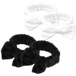minkissy 4 Stück Stirnband Mit Schmetterlingsende Haargummis Für Frauen Bandana Haarband Gesichtshaarbänder Dusche Stirnband Gesichts- Plüsch Stirnband Waschband Damen Spa Stoff Krawatte von minkissy