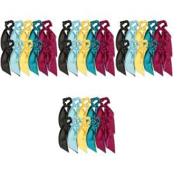 minkissy 40 Stk Streamer-Kopfseil Haargummis für Mädchen Seidenschals für die Haare Haarbänder Haarschal Schleife Haarseil Haarband aus Seide binden Haartuch Pferdeschwanz Haarring Stoff von minkissy