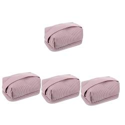 minkissy 4pcs Hand Cosmetic Bag Portable Travel Toiletry Bag Make up Accessories Storage Bags for Travel Convenient Holding Bag Toiletry Storage Holder Small Makeup Bag Makeup Tool Bag Pink, rose, von minkissy
