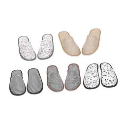 minkissy 5 Paare Hausschuhe Badeslipper Einwegpantoffeln Winter Gästeschlappen Frottierslipper Hotelslipper Gästeslipper Herren Unisex Gästepantoffel Atmungsaktiv Flugzeug Eva Mann von minkissy