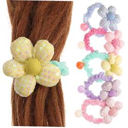 minkissy 5 Stk Blumen-haargummi Aus Stoff Frühlingshaarringe Zopffixierer Für Sommer Kopfbedeckungen Für Kleinkinder Bauernhaargummis Blumen-haargummis Haarschmuck Kleine Prinzessin Mädchen von minkissy