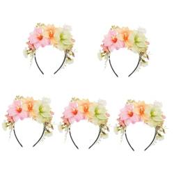 minkissy 5St Blumenstirnband Girlande Haarband Stirnbänder für Erwachsene Blumenhaarbänder Blumenstirnbänder Erwachsener Haarschmuck Lilie Kopfbedeckung Urlaub künstliche Stoff von minkissy