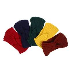 minkissy 5st Gestricktes Kreuzhaarband Haarbänder Für Damenhaar Stirnband Für Frauen Kopf Winter Stirnband Frauen Stirnband Schleife Ohrenwärmer Stirnbänder Garn Mode Fräulein Häkeln von minkissy