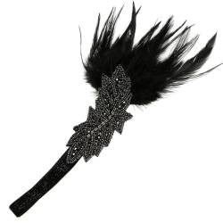 minkissy 5st Hochzeits-feder-stirnband Flapper-accessoires Für Frauen Pfau Stirnband Flapper-stirnband Brautkopfschmuck Für Die Hochzeit 1920 Kopfbedeckungen Kristall Schal Cosplay Damen von minkissy