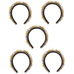 minkissy 5st Perlenstirnband Haarband Aus Strass Haarbänder Für Damenhaar Rutschfest Goldenes Stirnband Diamant-kopfschmuck Modische Stirnbänder Braut Stirnband Mädchen Frau Haarschmuck von minkissy