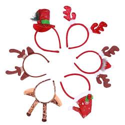 minkissy 6 Stk Hirschhaarschmuck Für Weihnachten Stirnband Schneemannmütze Rentier-stirnband Für Frauen Mädchen Rentier Haarreifen Rentiergeweih Stirnband Hut Damen Kopfbedeckung von minkissy