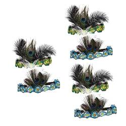 minkissy 6 Stk Pfauenfeder-stirnband Fascinator-stirnband Flapper-kopfstück Tea-party-stirnband Gatsby-stirnband Tolles Gatsby-haar-accessoire Pfau Kostüm Haarschmuck Braut Derby Charmant von minkissy