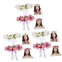 minkissy 6 Stk Stirnband Girlande Haarschmuck Stoff Fräulein Hochzeit Große Rose von minkissy