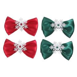 minkissy 8 Stk Weihnachtsschneeflocke-haarnadeln Weihnachtshaarspangen Weihnachts-haarschmuck Schneeflocken-haarnadeln Weihnachtsschleifenclips Urlaub Haarspangen Krawatte Kind Stoff Winter von minkissy