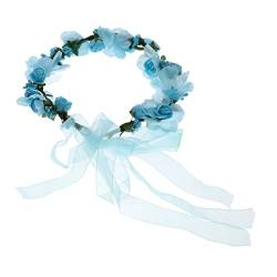 minkissy Braut-Tiara Künstlicher Blumenkranz Fotogirlande Boho-Blumenschmuck Hochzeit Partyzubehör Girlande Kopfbedeckung Blumenkopfschmuck Blumengirlande Krone Kranz Stirnband Exquisite von minkissy