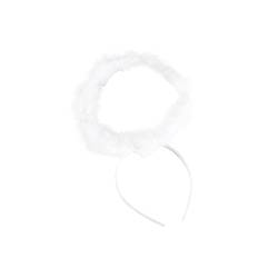 minkissy Engel-halo-stirnband Engelsfeder Stirnband Engel Kopfbedeckung Für Party Engel Stirnband Für Cosplay Engel Haarband Weiß Bilden Zubehör von minkissy