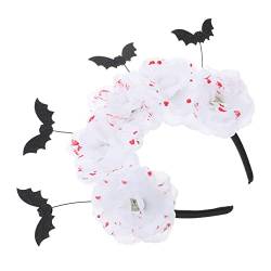 minkissy Fledermaus Stirnband Halloween-party-kopfschmuck Kopfschmuck Mit Fledermausflügeln Stirnband Mit Fledermausflügeln Vampir-fledermaus-stirnband Weiß Schmücken Ghost Braut Haar von minkissy