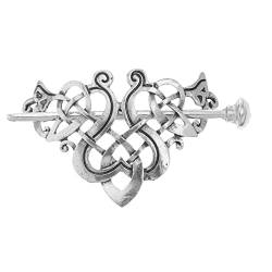 minkissy Keltische Haarspangen Stick Metall Wikinger Haarnadel Keltische Haarnadel pferdeschwanzhalter irish haarschmuck Renaissance Zubehör für Frauen Silber von minkissy