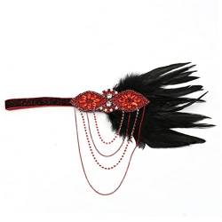 minkissy Kopfbedeckung Aus Den 1920er Jahren Pfau-flapper-stirnband Retro-kopfbedeckung Haargummis Für Frauen Damen-stirnband Haarschmuck Für Damen Kopfschmuck Feder Fräulein von minkissy