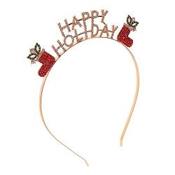 minkissy Kopftuch Stirnband Mesh Kopfbedeckung für Halloween Brief Haar Dekor Frohes Neues Jahr Haar Hoop Strumpf Supplies Kopfschmuck Haarschmuck Kopfbedeckung Weihnachten Stirnband Weich von minkissy