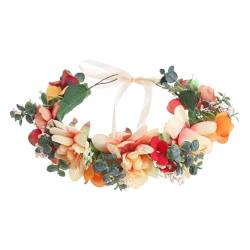 minkissy Kranz Stirnband Rosenkopfschmuck Blumenkronen Für Schleier Stirnband Blumenkrone Für Mädchen Blumenmädchenkrone Herbst Simulierte Wasserpflanzen Aus Kunststoff Frau Schal von minkissy