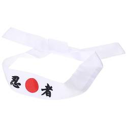 minkissy Stirnband Mit Ninja-print Japanische Karate-stirnbänder Koch-bandana-krawatte Stirnbänder Für Krawatten Für Männer Japanisches Stirnband Läuft Sport Mann Baumwolle Weiß Geschenk von minkissy
