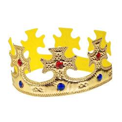 minkissy Tiara Jungen Königskronen Kindergeburtstag Stirnband Prinz-kronen-hut Party-kappe Kinder Geburtstagskrone Kleinkindspielzeug Goldene Königskronen Kleidung Stoff Das Kreuz Baby von minkissy