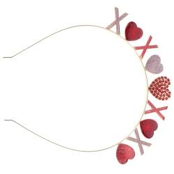 minkissy Valentinstag Stirnband Valentinstag-foto-requisite Herzförmiges Stirnband Herz-haarschmuck Valentins-herz-stirnband Liebesherz-kopfbedeckung Schal Damen Strasssteine Legierung von minkissy