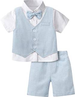 mintgreen Baby Anzug Junge, Hochzeit Tauf Kurzarm Kleidung, Hellblau, 5-6 Jahre, 130 von mintgreen