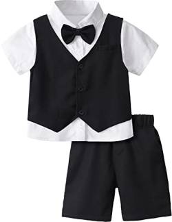 mintgreen Baby Anzug Junge, Hochzeit Tauf Kurzarm Kleidung, Schwarz, 4-5 Jahre, 120 von mintgreen