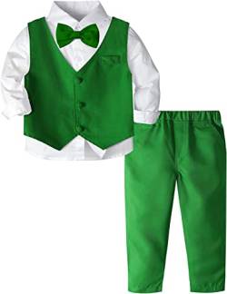 mintgreen Baby Anzug Junge, Kleinkind St. Patricks Day Outfit Gentleman Kleidungsset Lange Ärmel Shirt, Grün, 12-18 Monate, 80 von mintgreen
