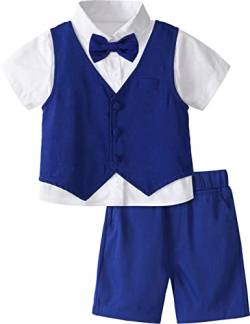 mintgreen Baby Anzug Junge Hochzeit, Tauf Outfit Weste Set, Königsblau, 12-18 Monate, 80 von mintgreen