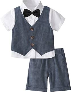 mintgreen Baby Anzug Junge Hochzeit, Tauf Outfit Weste Set, Navy Blau, 3-4 Jahre, 110 von mintgreen