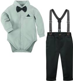 mintgreen Baby Junge Anzug Strampler Oster Outfit St. Patricks Day Babykleidung Taufanzug Bodysuit Hochzeit Shirt Set, Grün, 12-18 Monate, 90 von mintgreen