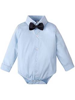 mintgreen Baby Junge Hemden Hochzeit Bodys Kleinkind Gentleman Krawatte Shirt, Blau, 12-18 Monate, 90 von mintgreen