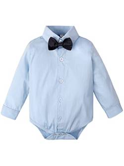 mintgreen Baby Junge Hemden Hochzeit Bodys Kleinkind Gentleman Krawatte Shirt, Blau, 3-6 Monate, 60 von mintgreen