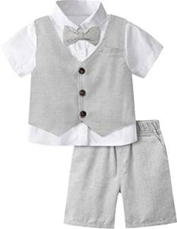 mintgreen Baby Junge Taufe Outfit Smoking Anzug Set, Hellgrau, 12-18 Monate, 80 von mintgreen