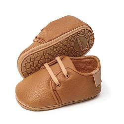 mintgreen Baby Jungen Mädchen Sneakers Oxford Schnürschuhe Kleinkind rutschfeste Erste Laufschuhe, Braun, 12-18 Monate, 1 von mintgreen