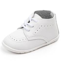 mintgreen Baby Jungen Schuhe PU Leder Lace-up Oxford Hochzeit Kleid Schuhe, Weiß, 6-9 Monate, 18 von mintgreen