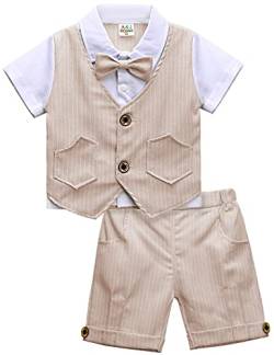 mintgreen Baby Jungs Herren Outfit Set Hochzeits Gesellschaft Smoking Anzug, Braun, 9-12 Monate von mintgreen