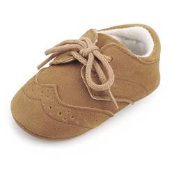 mintgreen Baby Schuhe Krabbelschuhe Outdoor Anti-Rutsch Weiche Sohle Schnüren Oxford Loafer Flats, Khaki, 0-6 Monate, 1 von mintgreen