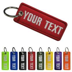 misscase Personalisierter Schlüsselanhänger, Bestickte schluesselanhaenger personalisiert, benutzerdefinierte bestickte Text Nummer Name Schlüsselanhänger Zubehör (Multicolor) von misscase