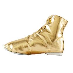 missfiona Jazz Tanzschuhe Damen Jazzschuh Tanzstiefel Segeltuch Ballsaal Tanz Flach(39 EU, Gold) von missfiona