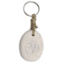 mitienda Schlüsselanhänger mit Gravur Schlüsselanhänger aus Stein mit Gravur OM Yoga von mitienda