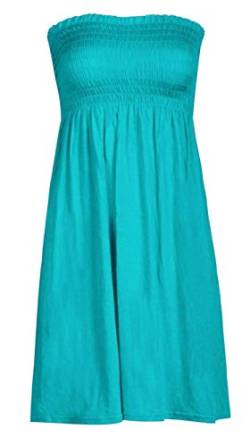 mix_lot Neue Frauen-Scher Boobtube Bandeau-trägerlose/ärmelloses Top Klar Damen sexy Sommer-Strand-Kleid Oben klein mittel Plus Size Freizeitkleidung Größe 36-50 (M/L 40-42, TURQUOISES) von mix_lot