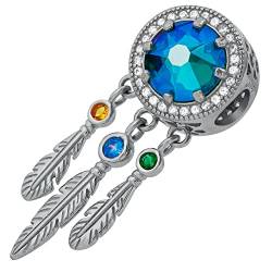 miyou Dreamcatcher Silber 925 - Charm Anhänger - Traumfänger - Warm Rainbow von miyou