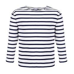 Bretonisches Kinder Shirt Langarm Pullover gestreift Sweatshirt Pulli (04 weiß/blau, 128) von modAS
