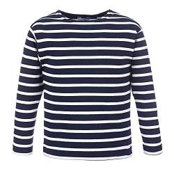 Bretonisches Kinder Shirt Langarm Pullover gestreift Sweatshirt Pulli (05 blau/weiß, 116) von modAS